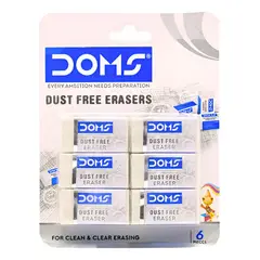 GENERICO - Goma De Borrar 6 Uni Doms Rectangular Color Blanco