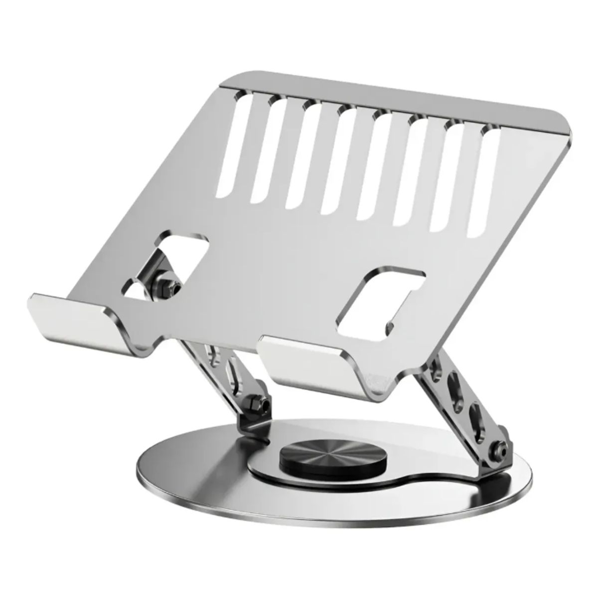 GENERICO - Soporte Notebook Ajustable 360° Giratorio Metal Plegable Gris