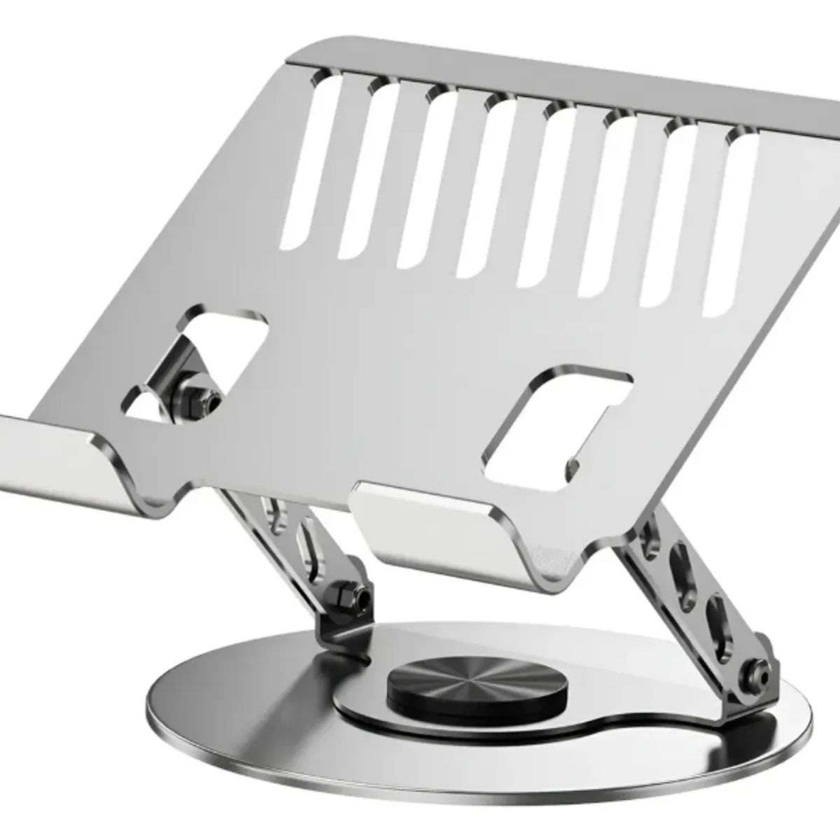 GENERICO - Soporte Notebook Ajustable 360° Giratorio Metal Plegable Gris