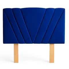 GENERICO - Respaldo Diseño en V FELPA Azul Marino KING