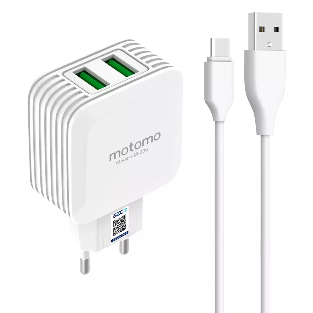 MOTOMO - Cargador 12w Motomo Mo-006 Con Cable Usb-c  Carga Rápida