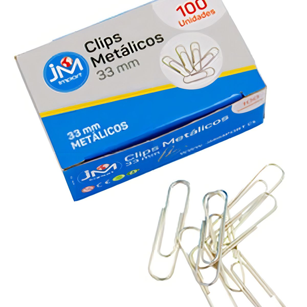 GENERICO - Clips Metálicos Jm 33mm Material Metálico 100 Unidades
