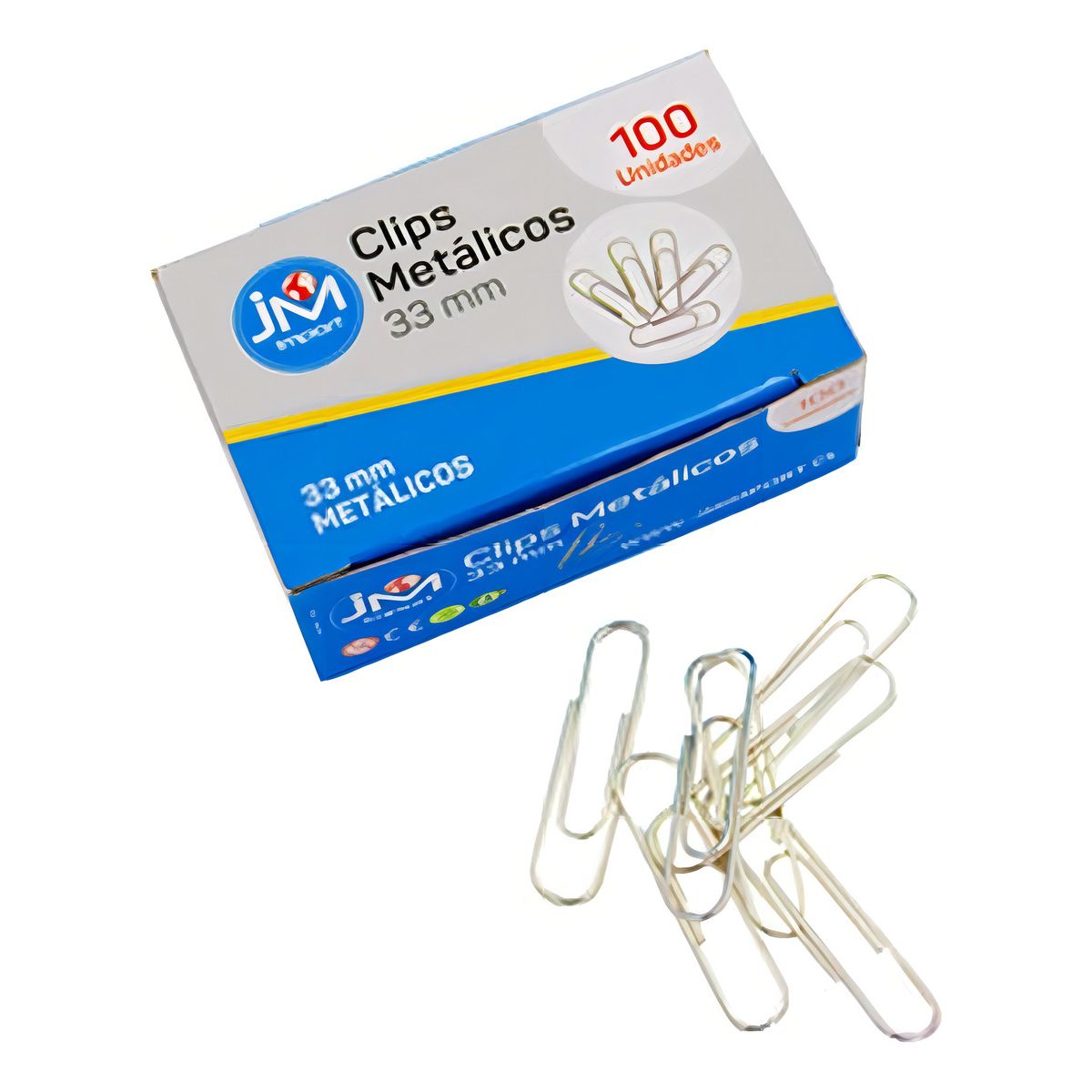 GENERICO - Clips Metálicos Jm 33mm Material Metálico 100 Unidades