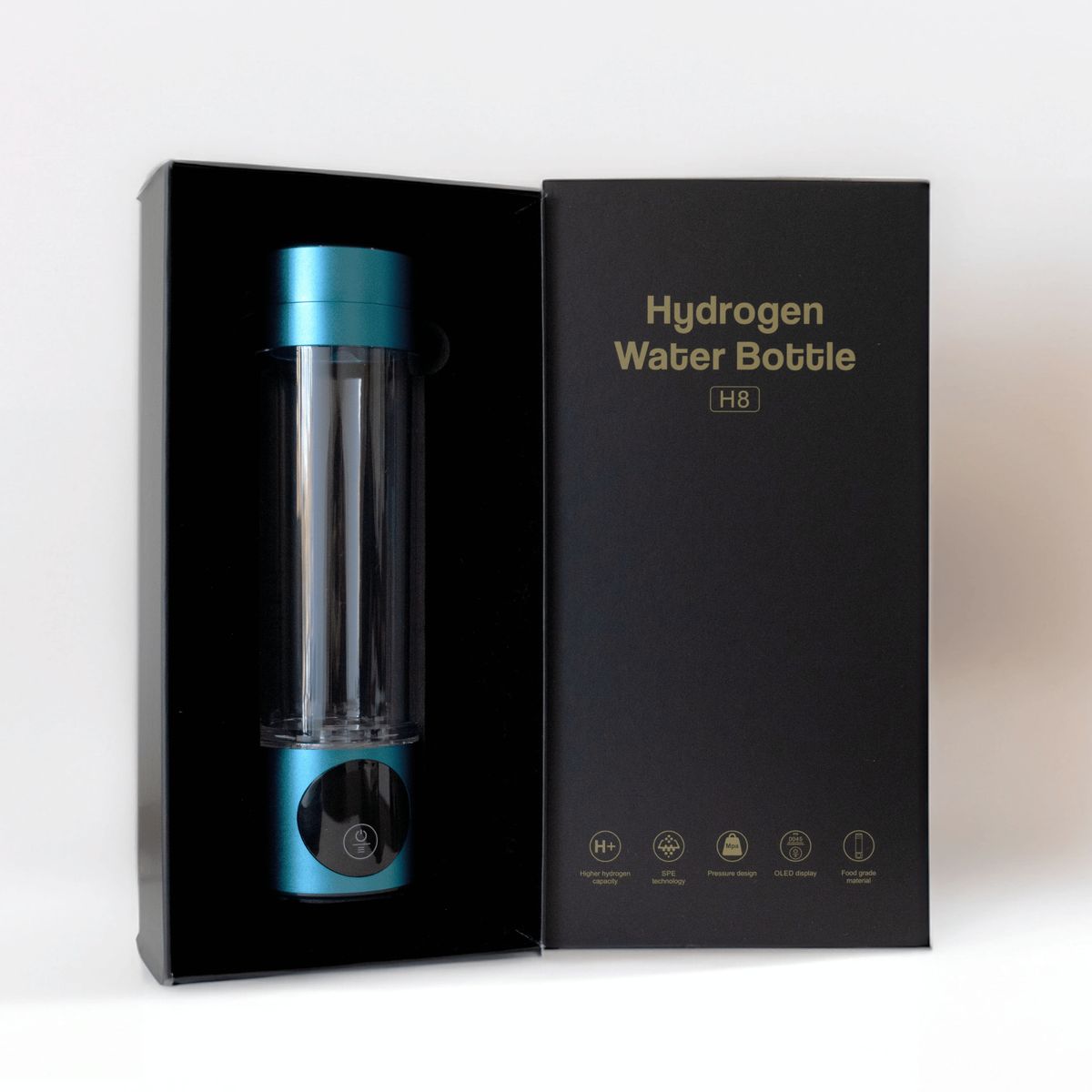 GENERICO - Hydro 8 - Botella Portátil que Hidrogeniza el Agua -Recovery-