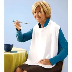 GENERICO - Babero Adulto Mayor Lavable Reutilizable 3ra Edad Blanco