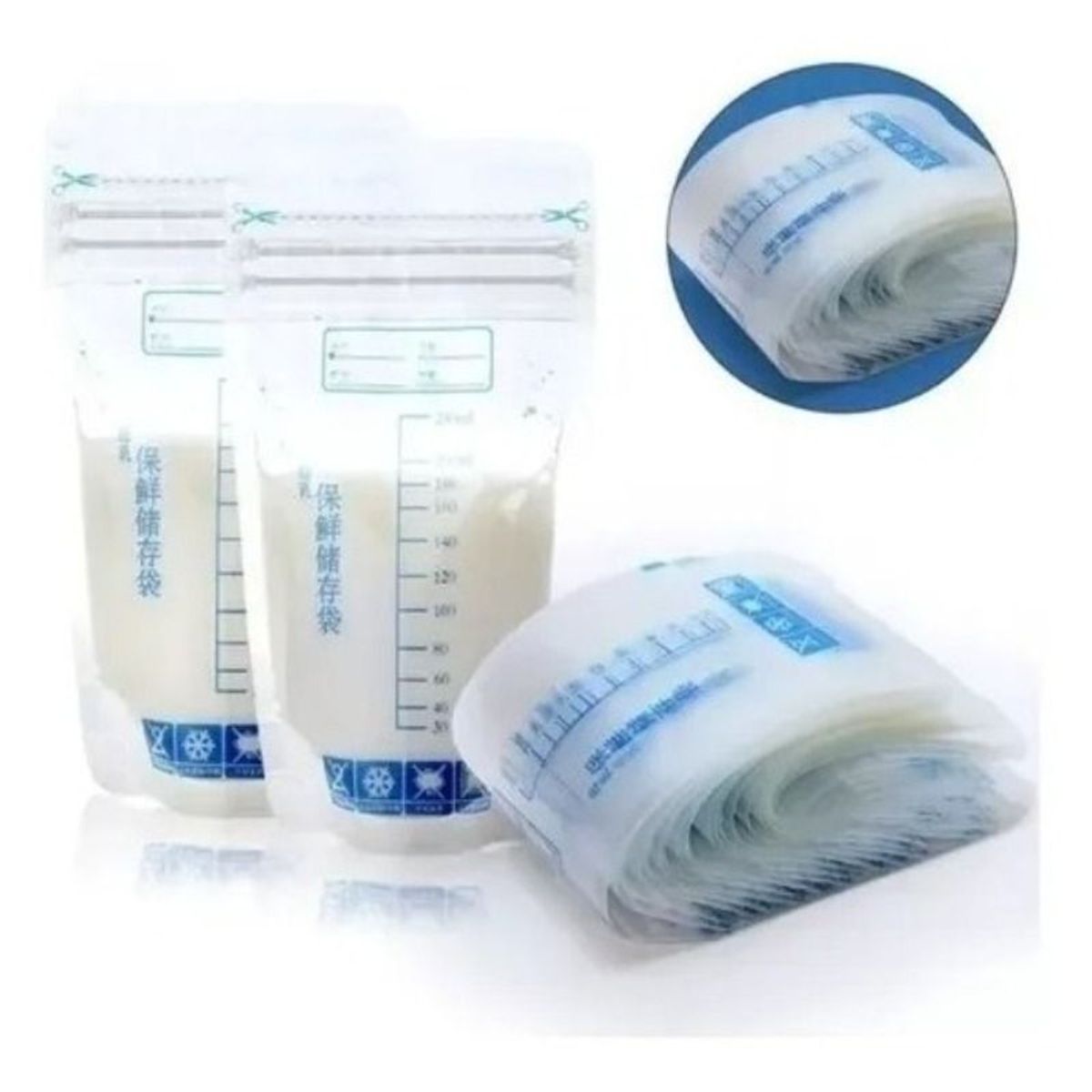 GENERICO - 30 Bolsas Para Leche Materna - Almacenar 250 Ml