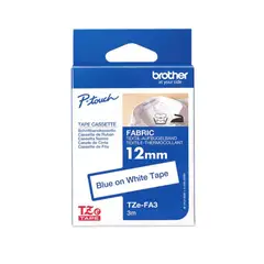 BROTHER - Cinta Blanca Texto Azul TZe-FA3 para Textil 12mm/3m