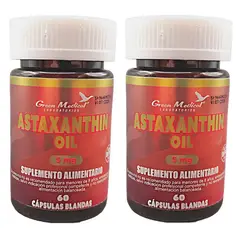 GREEN MEDICAL - Astaxantina Astaxanthin Oil Gm 120 Capsulas Blandas 2x60 Caps.
