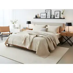 O&H ORIGINAL HOME - Cubrecama Quilt Nörvik Nude King Crema Lisa