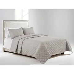 O&H ORIGINAL HOME - Cubrecama Quilt Nörvik Rombos Gris Súper King Gris Lisa
