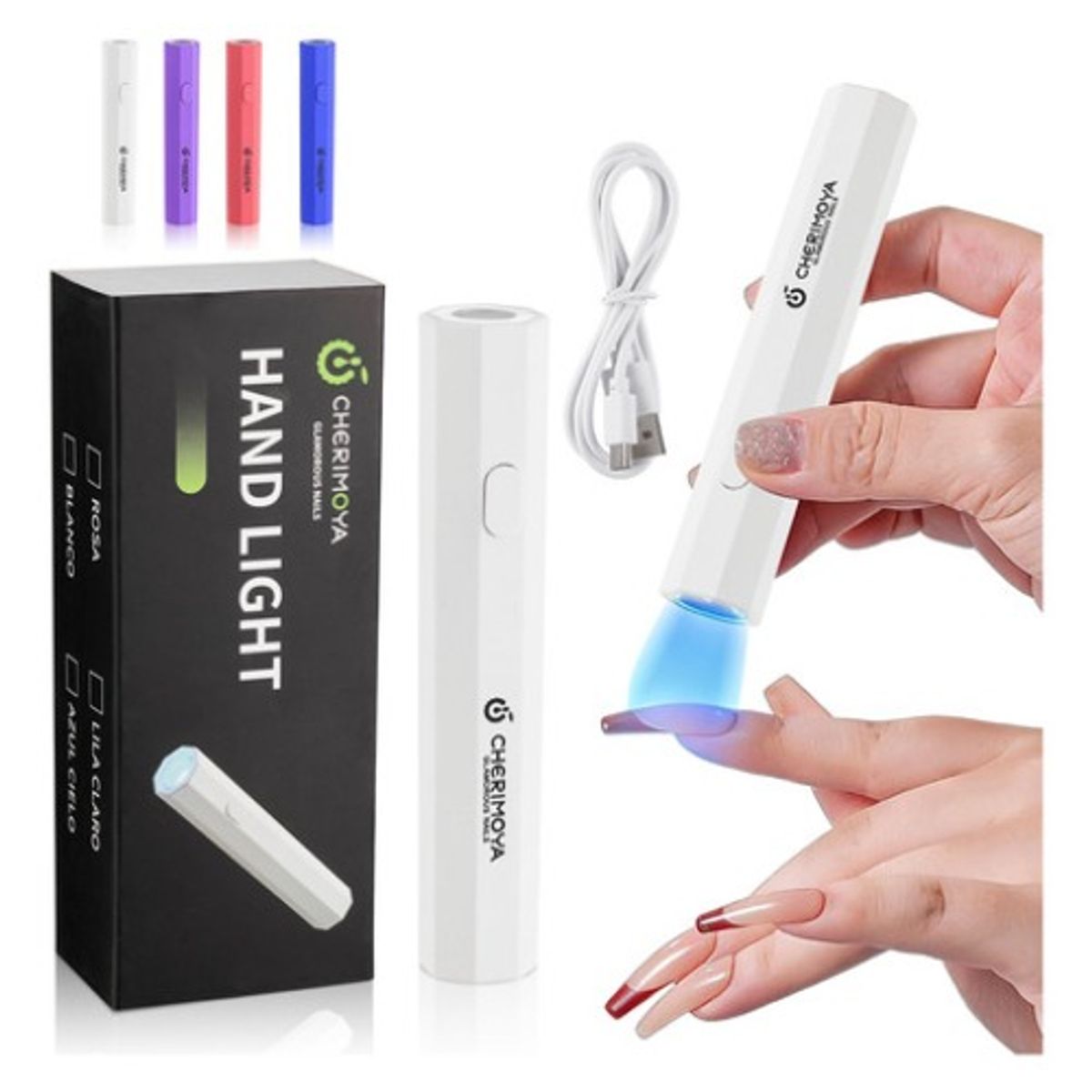 CHERIMOYA - Mini Lampara Led Portatil 3w Linterna Uv-precurado Cherimoya Los Colores Se Enviarán Al Azar.azullilablancorosa