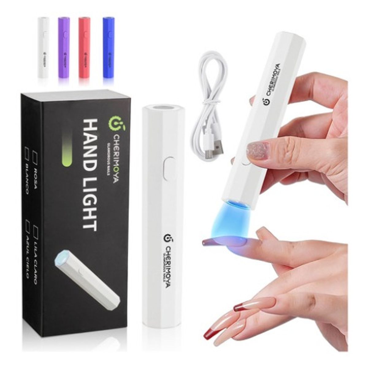 CHERIMOYA - Mini Lampara Led Portatil 3w Linterna Uv-precurado Cherimoya Los Colores Se Enviarán Al Azar.azullilablancorosa