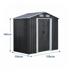 SPACE HOME - Bodega Exterior Para Jardín De Acero 183x119x186 cm Puertas Corredizas