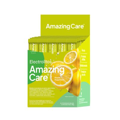 Amazing Care Electrolitos Limón Bebida Hidratante 30 Sticks