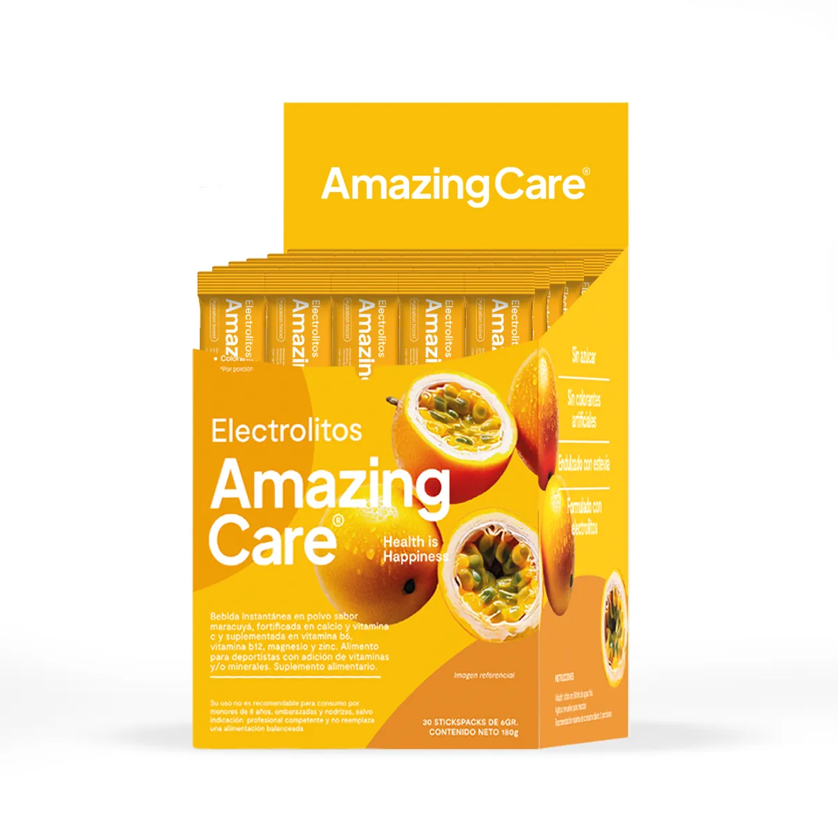 AMAZING CARE - Electrolitos Amazing Care Maracuyá Bebida Hidratante 30 Sticks