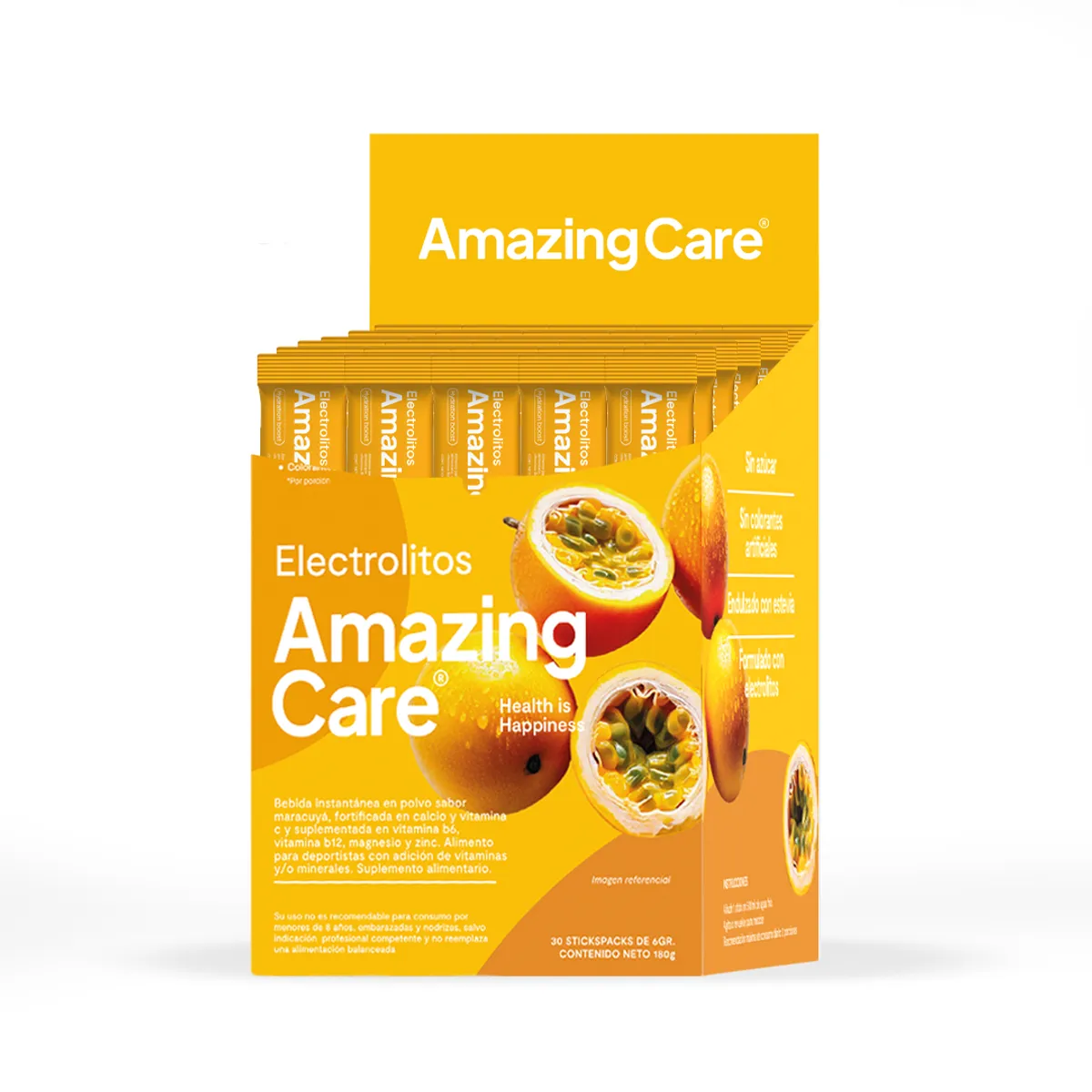 AMAZING CARE - Electrolitos Amazing Care Maracuyá Bebida Hidratante 30 Sticks