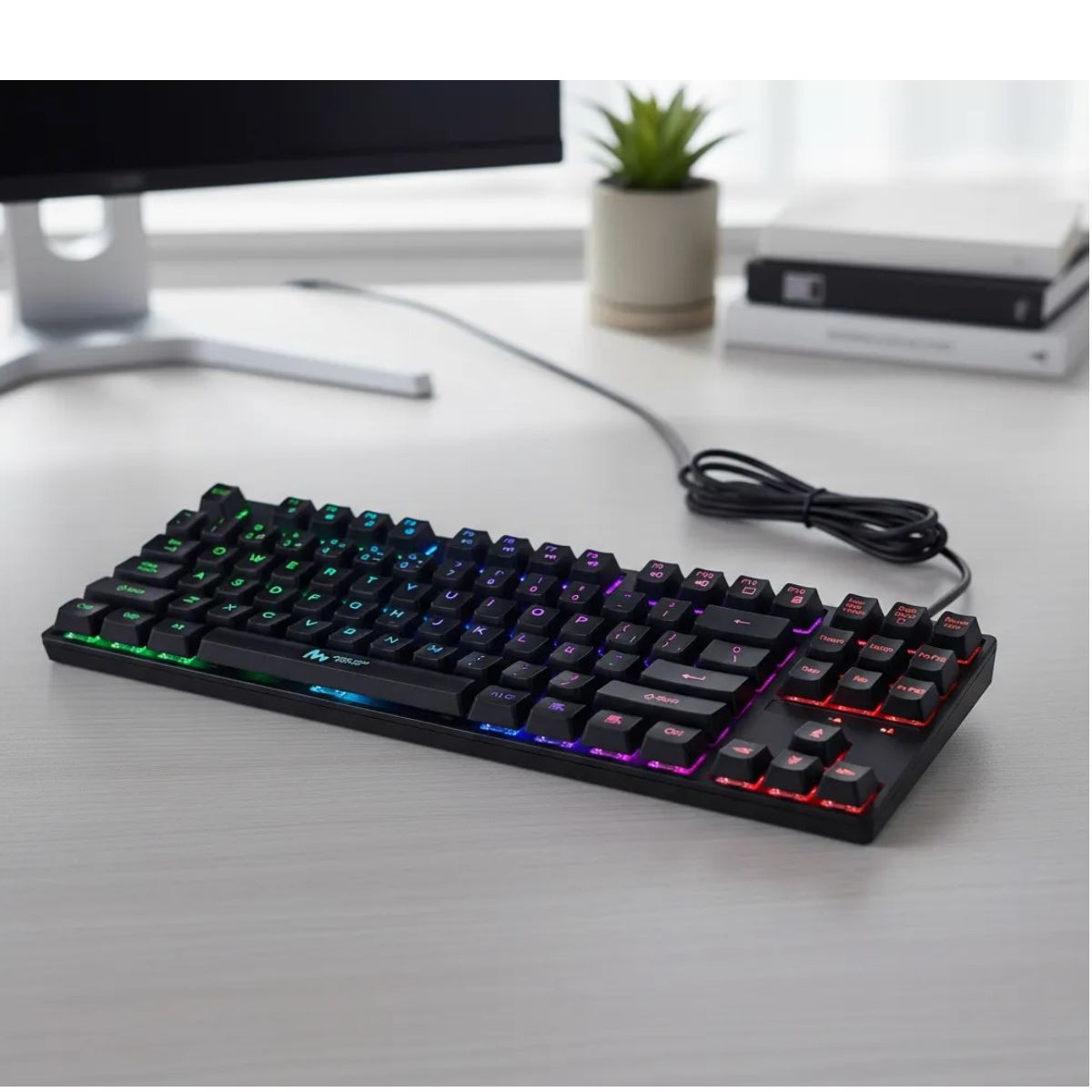GENERICO - Teclado Gamer Safe&sound Qwerty Para Pc Luz Rgb Color Negro Negro Español Latinoamérica BELUG