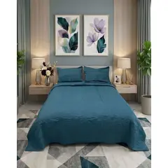 GENERICO - Quilt Bordado Floral 2 Plazas Colección Botánica