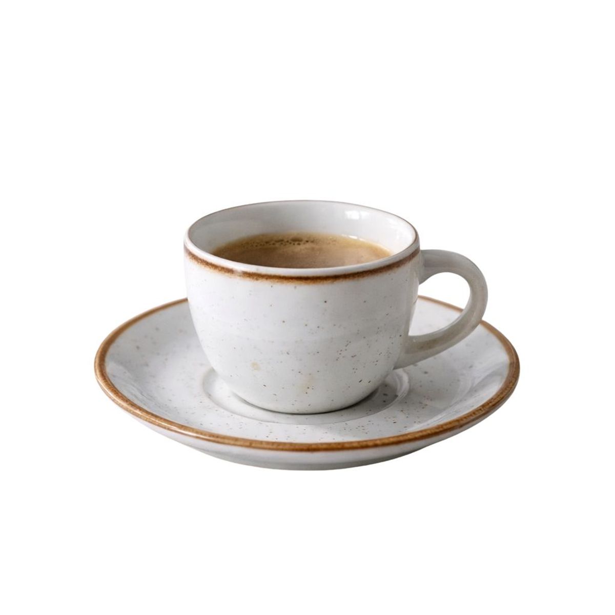 HALLEN - Juego de Café Artisan blanco con beige 110 cc