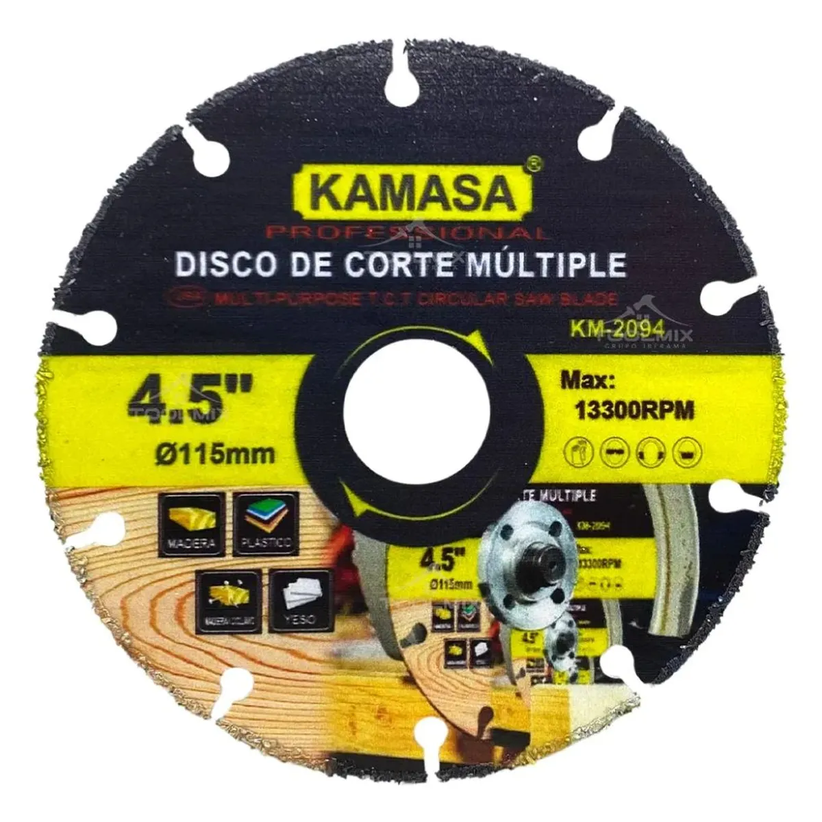 KAMASA - Disco De Corte Multiuso Para Esmeril 115mm 13300 Rpm Kamasa