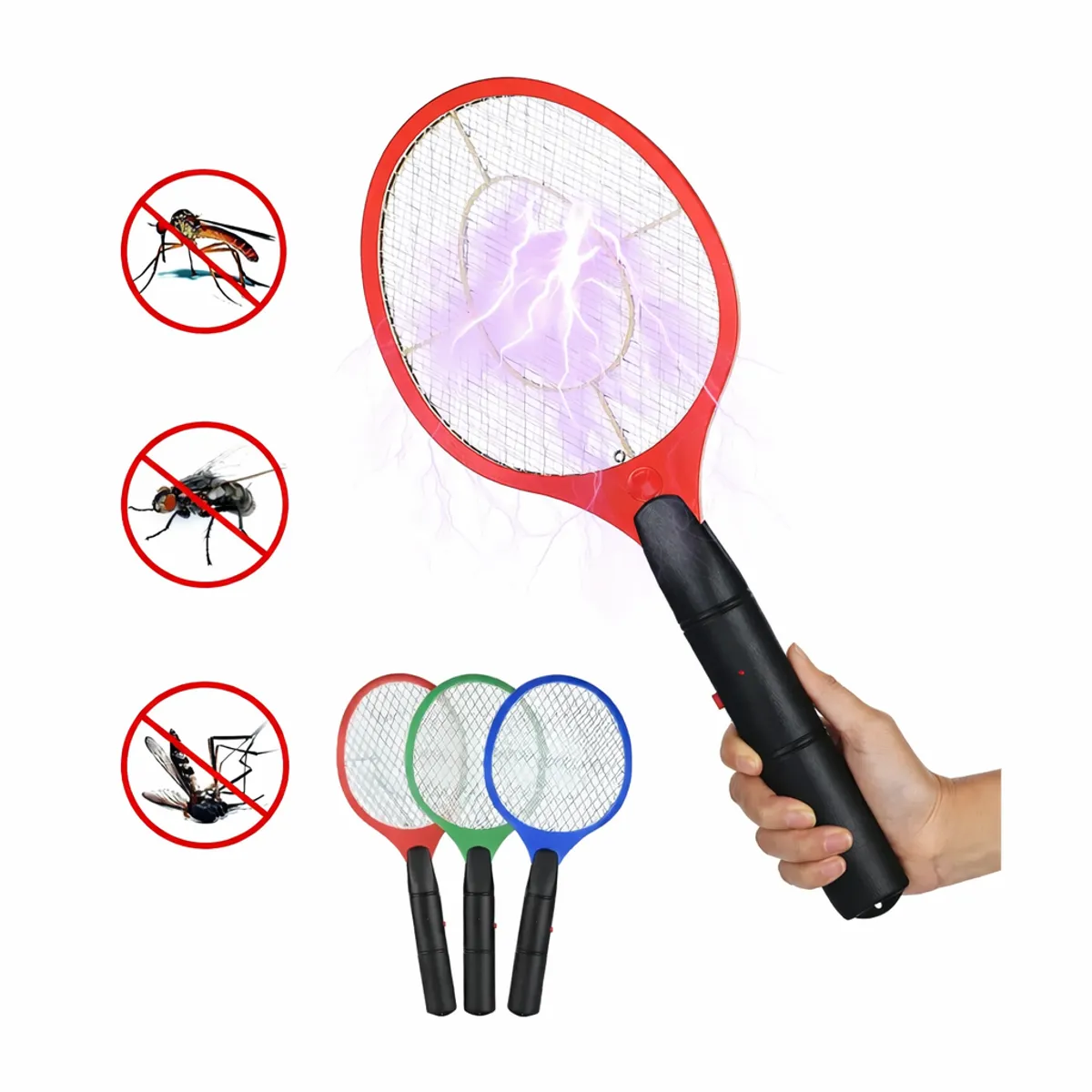 GENERICO - Raqueta Eléctrica Mata Mosquitos Recargable