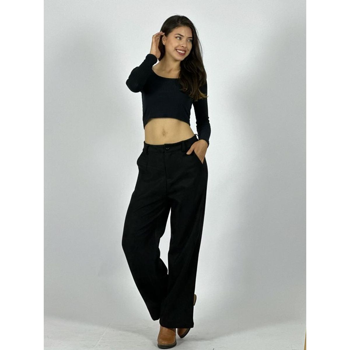 ENIGMATICA BOUTIQUE - Pantalón Sastrero Gamuza