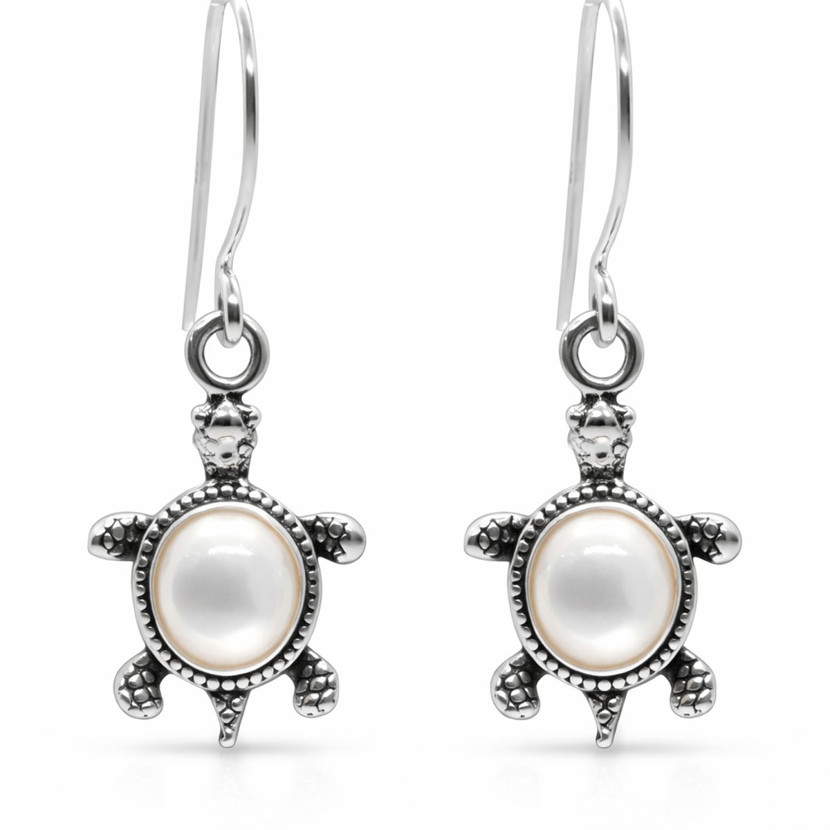 VOUSEZ - Aros tortuga nacar plata 925 joya mujer