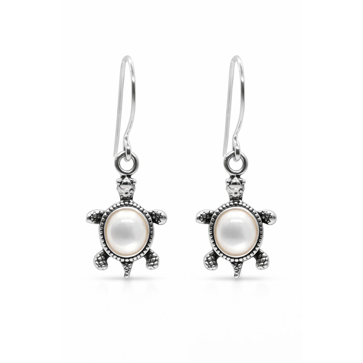 VOUSEZ - Aros tortuga nacar plata 925 joya mujer