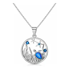 VOUSEZ - Collar plata 925 tortuga opalo regalo amor mujer joya