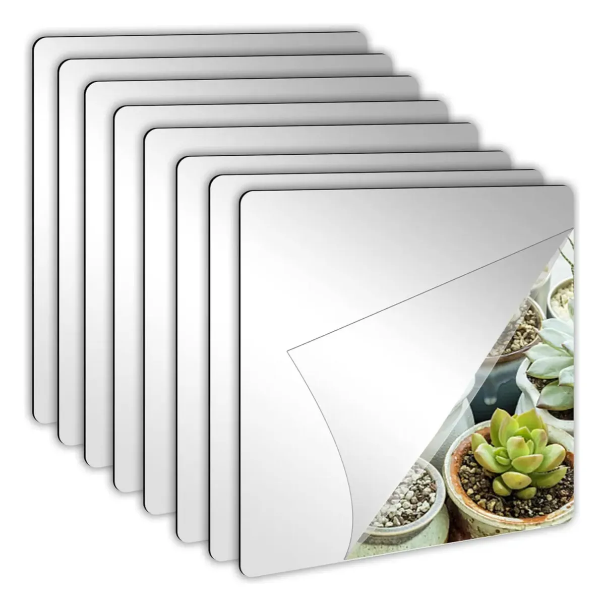 ATURE - Pack 20 Espejos Adhesivos Decorativos 20x20cm Multiusos