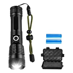 GENERICO - Linterna Led Zoom Tactica Recargable Potentes Impermeable Blanco Negro BELUG