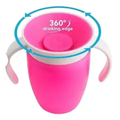 GENERICO - VASO DE AGUA ANTIDERRAME FUCSIA PARA BEBE