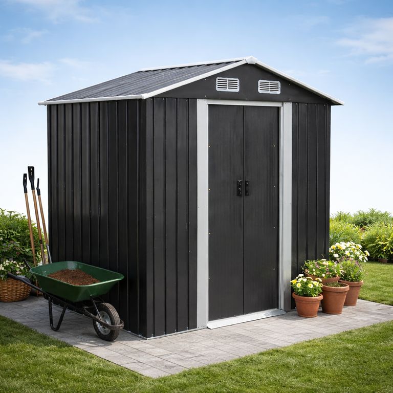Bodega Jardin Metalica Exterior Acero 183x119x186 cm ventanillas de ventilacion