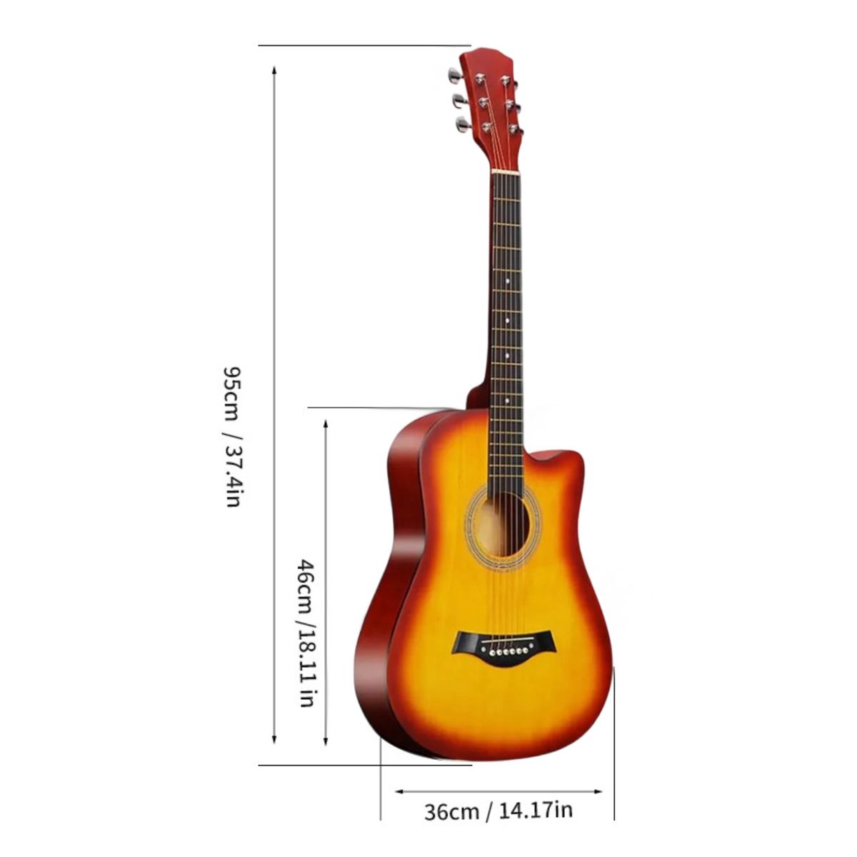 ATURE - Guitarra Acústica Práctica De 38 Pulgadas Para Principiantes