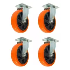 GENERICO - Pack 4 Ruedas Giratorias 4 Pulgadas Industrial