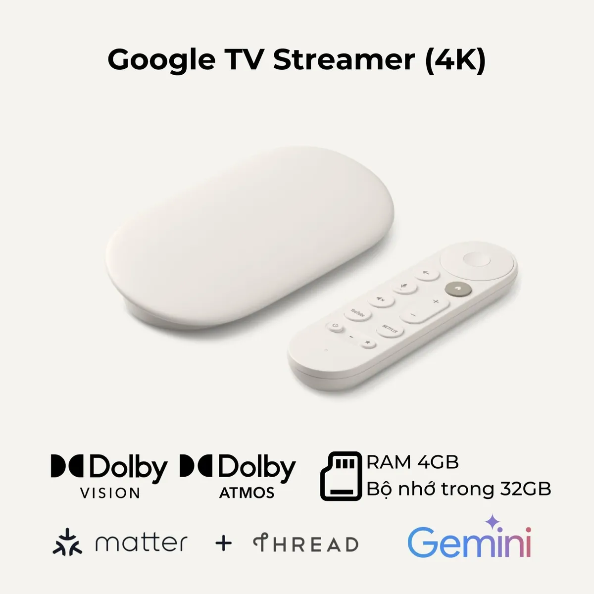 GOOGLE - Google TV Streamer 4K - Entretenimiento rápido en tu televisor
