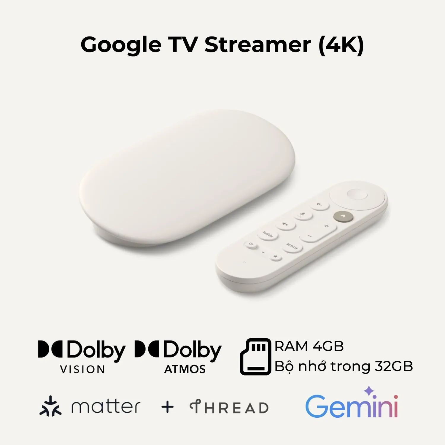 GOOGLE Google TV Streamer 4K - Entretenimiento rápido en tu