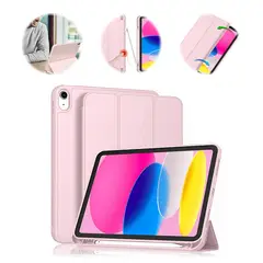 GENERICO - Carcasa Smart Cover Ranura Para Ipad 10th 11th 2025 Rosado