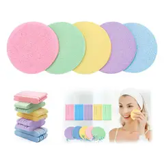 ATURE - 50 Unidades Esponjas Para Limpieza Facial Rosada Comprimida