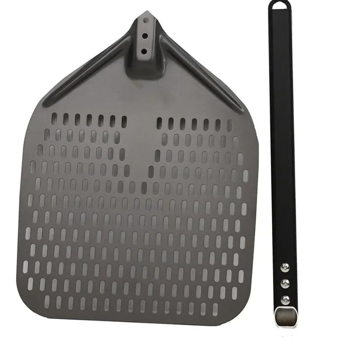 KUANGYE - Pala de Pizza Perforada 35 cm Aluminio Mango