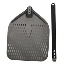 KUANGYE - Pala de Pizza Perforada 35 cm Aluminio Mango