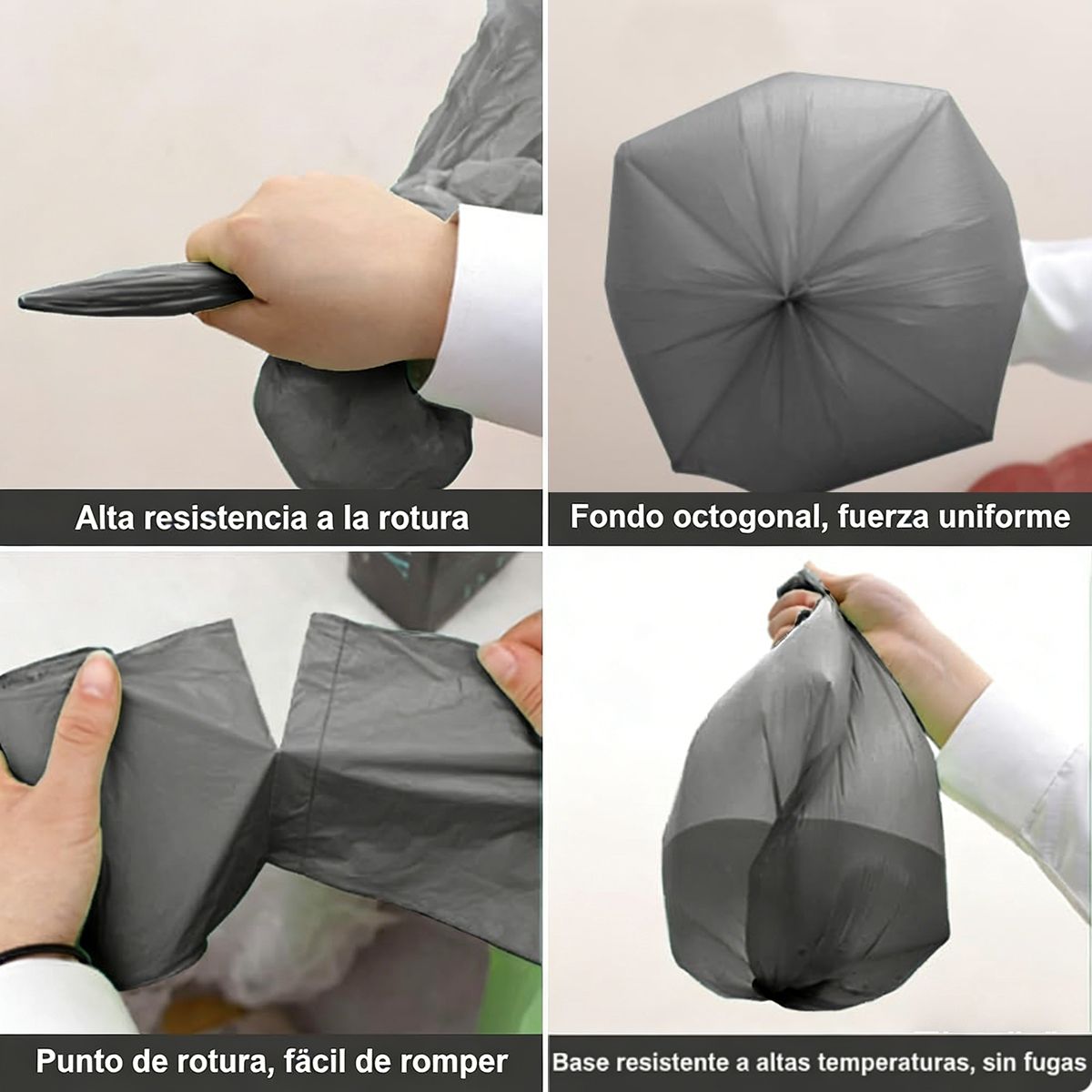 GENERICO - 5 Rollos De Bolsas De Basura Domésticas De 50 X 60 Cm