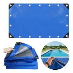 KUANGYE - Cobertor De Piscina, Lona Multiuso 6x4 Mts Con Ojetillos