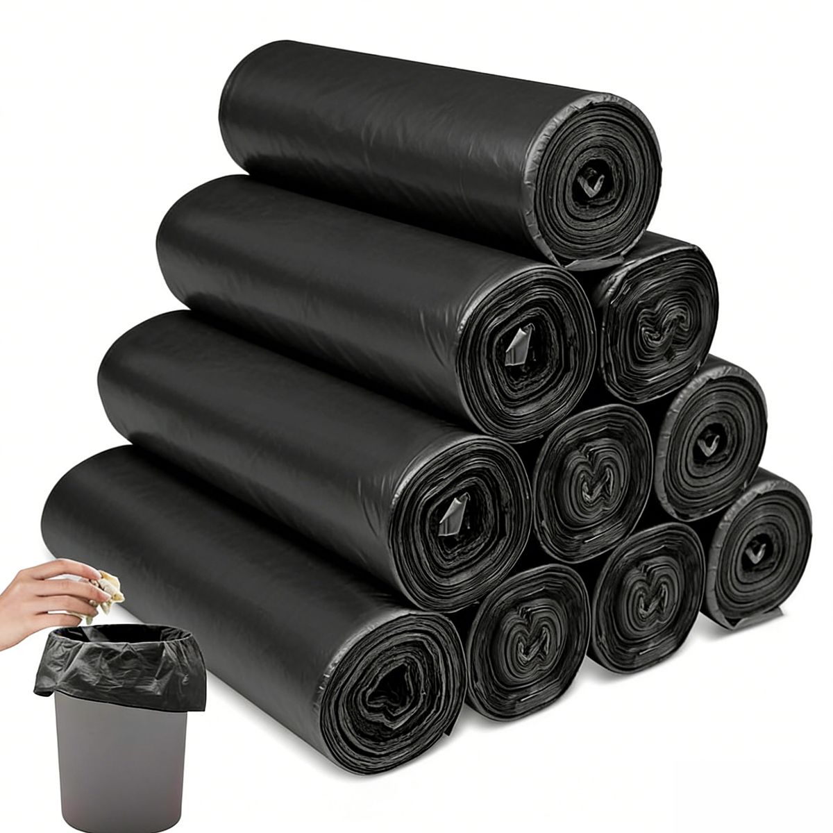 GENERICO - 10 Rollos De Bolsas De Basura Domésticas De 50 X 60 Cm
