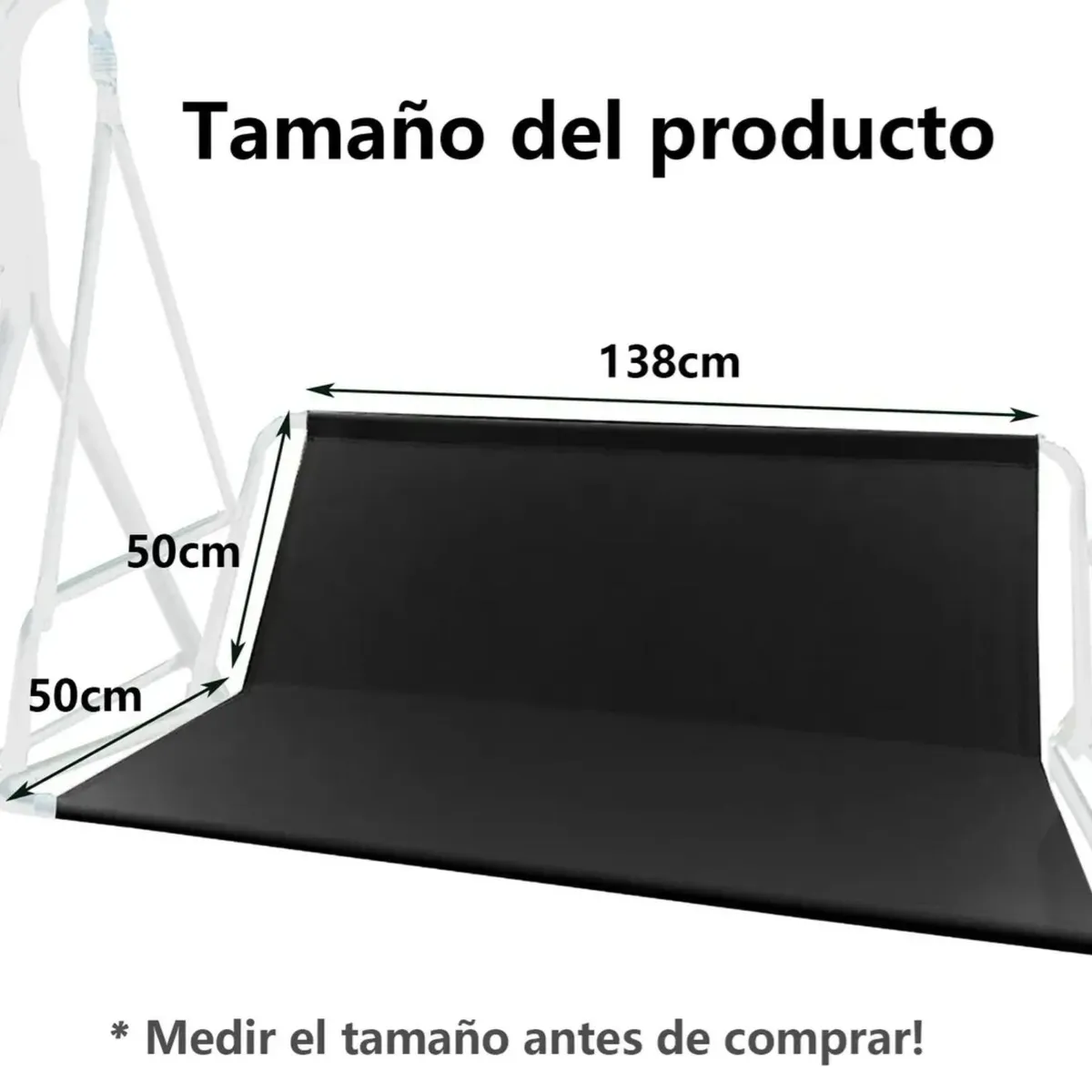 ATURE - Fundas Repuesto Columpio Respaldo Protector Hamaca 138x50x50 Negro