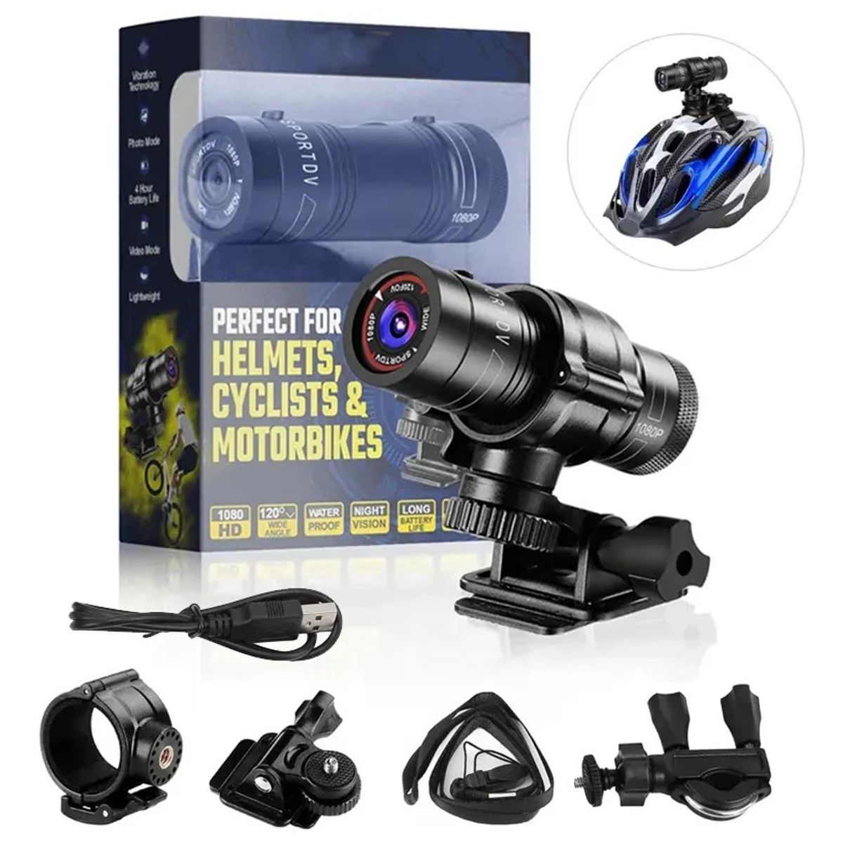 KUANGYE - Camara Acción Bomberos Resistente al Calor y Agua con Soportes