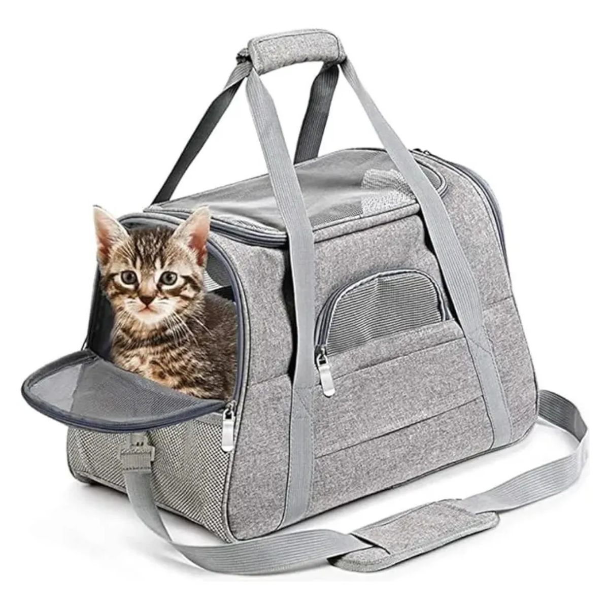 PELUDINES - Bolso Para Mascota 44×28×25cm Con Malla Transpirable 2 En 1