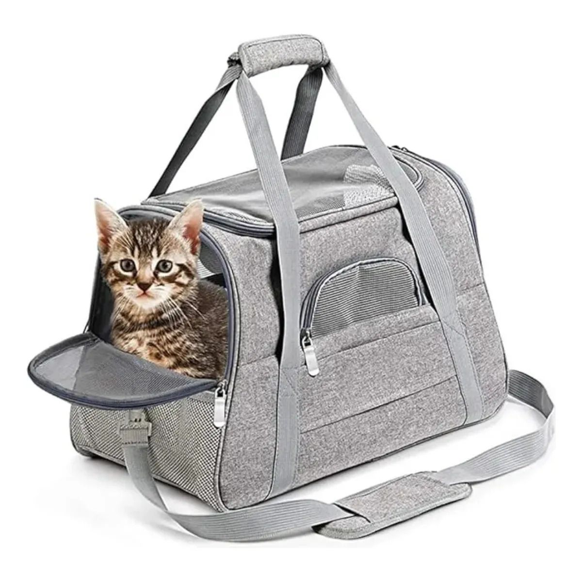 PELUDINES - Bolso Para Mascota 44×28×25cm Con Malla Transpirable 2 En 1