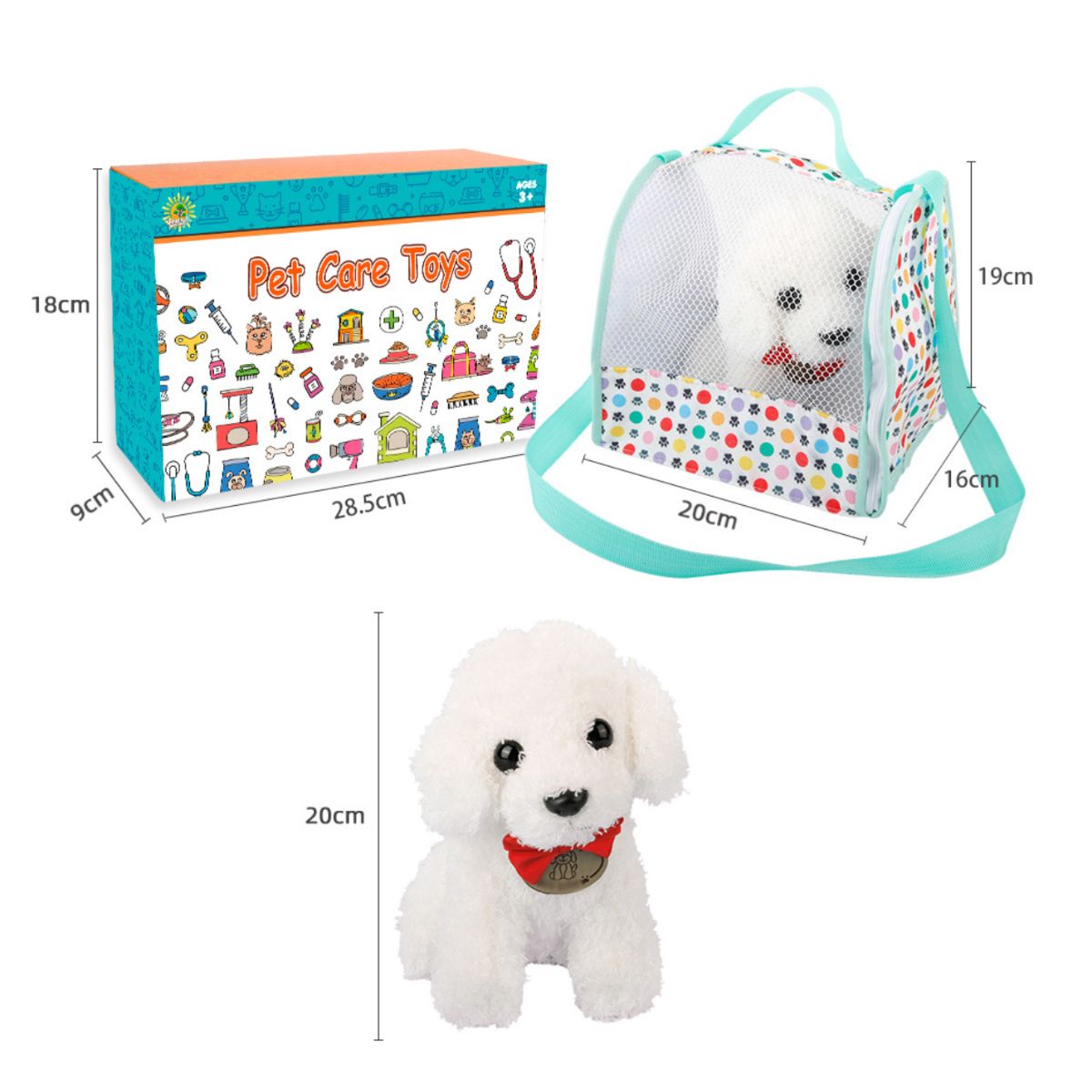 ATURE - Set Perro Juguete Veterinario Educativo Para Niños, 26 Pcs, Azul