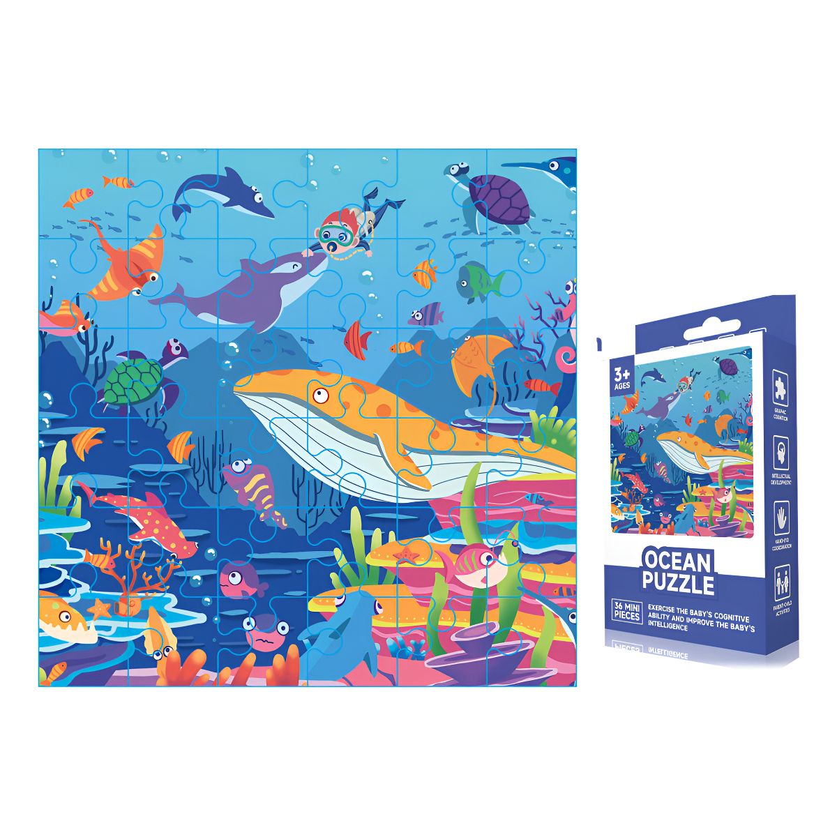 GENERICO - Puzzles Educativos Juguetes Para Niños Regalo Tema Marino